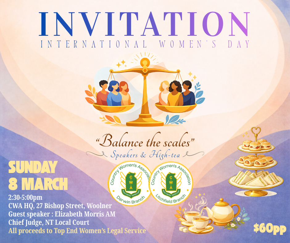 CWA Women's Day Tea invitation poster