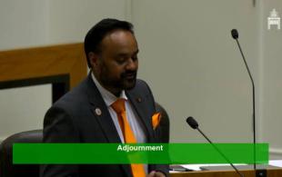 Tanzil Rahman giving a speech