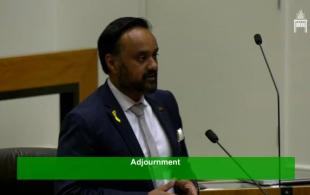 Tanzil Rahman giving a speech