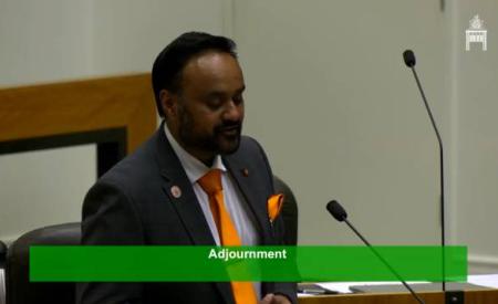 Tanzil Rahman giving a speech