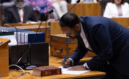 Tanzil Rahman MLA signing