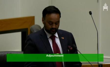 Tanzil Rahman giving a speech