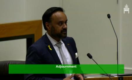 Tanzil Rahman giving a speech
